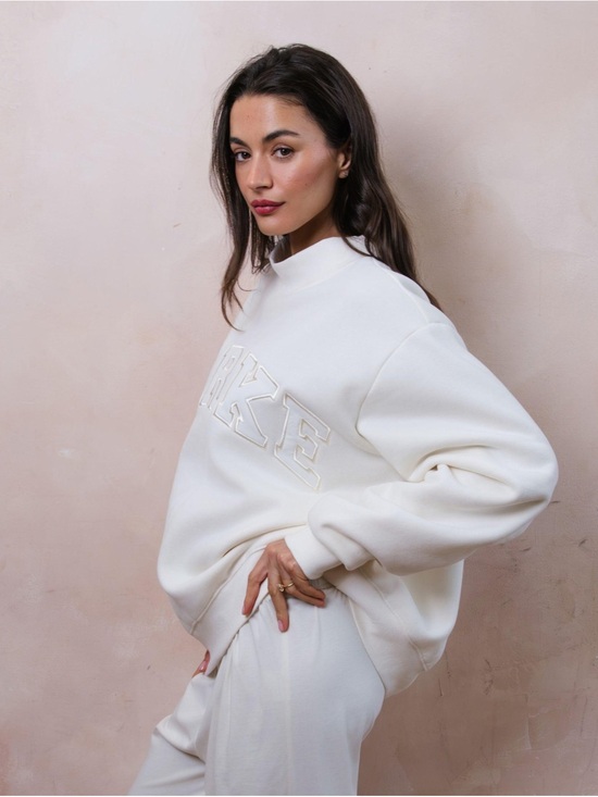Parke Sweaters - PARKE Sweatshirt Bridal Varsity Mockneck Pearl